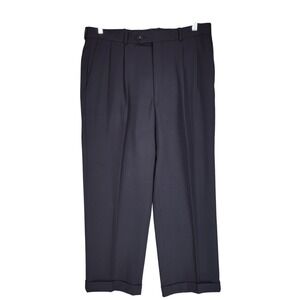 Biella Italia Corporate Image Dress Pant 36 Men Gray Pleats Cuff 36x27 Tom James